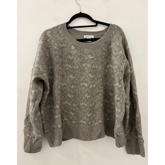 Athleta Sweaters - Athleta Hawthorn Animal Print Merino Wool Crewneck Women Sweater Size 2X Cottage